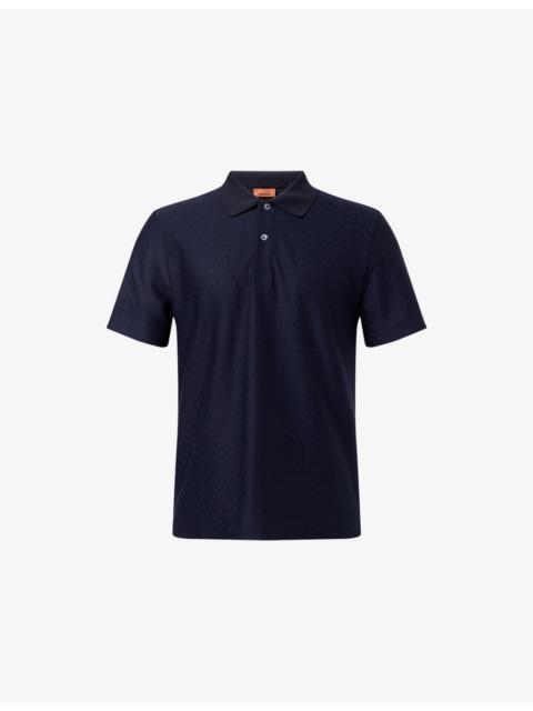 Missoni Zig-Zag Short-Sleeve Cotton Polo Shirt