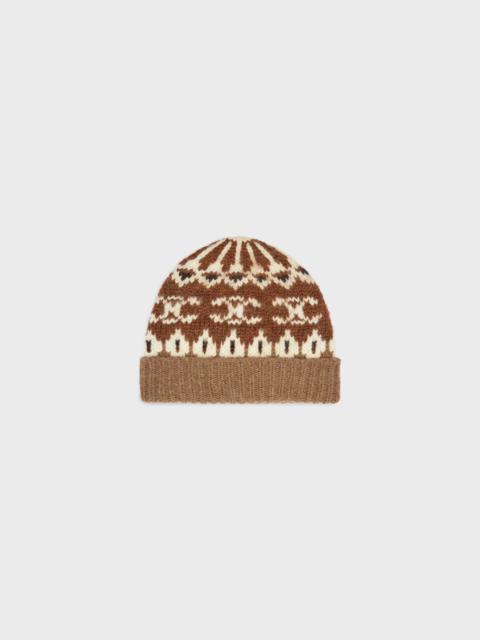 CELINE beanie in triomphe fair isle wool