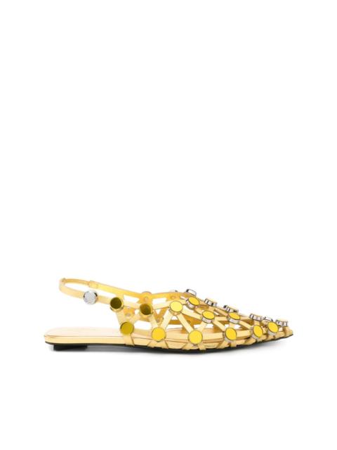 THE ATTICO Grid ballerina shoes