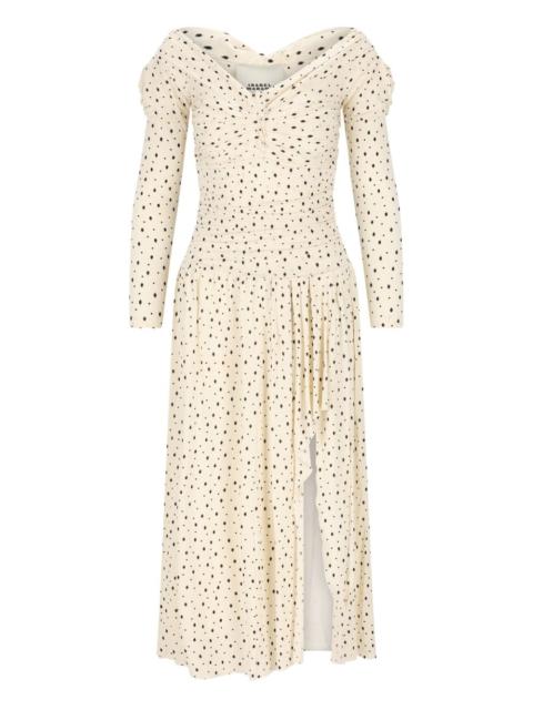 Giovana polka-dot puff-sleeve midi dress