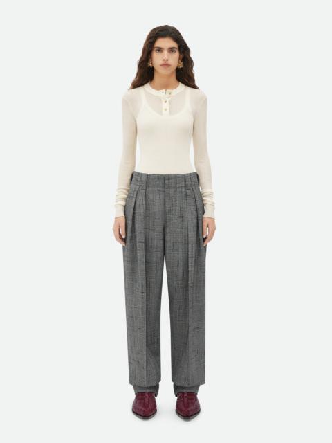 Viscose And Silk Criss-Cross Wide Leg Pants