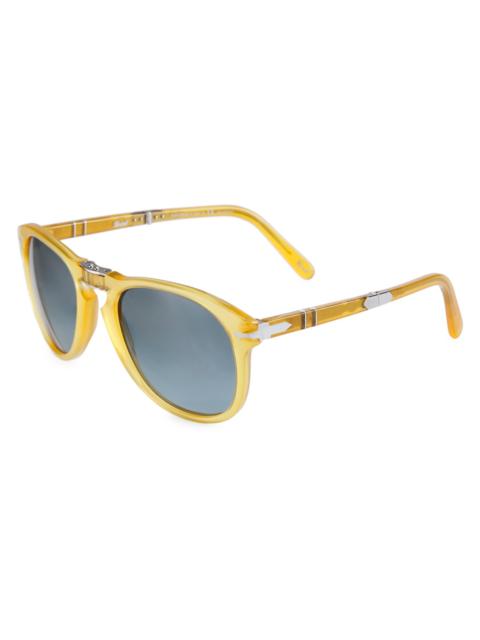Persol Men's 54MM Round Sunglasses - Yellow