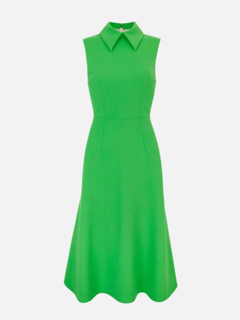 EMILIA WICKSTEAD Leontine Dress In Fresh Green Single Wool Crepe
