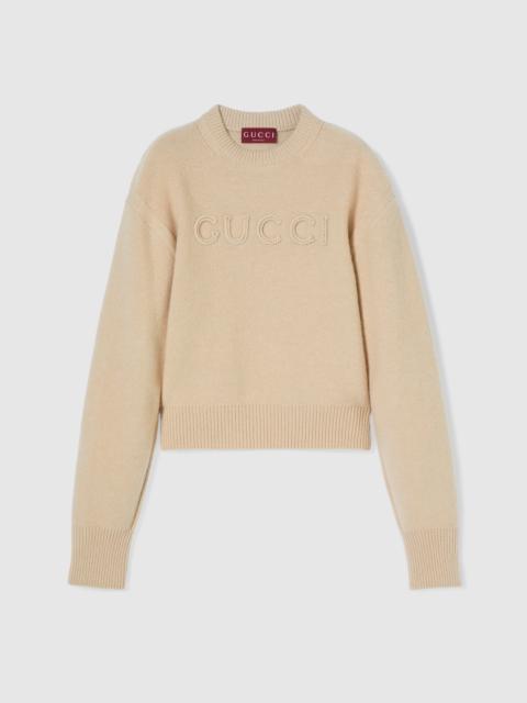 GUCCI Wool cashmere sweater with embroidery