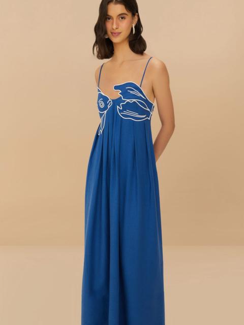 FARM RIO Blue Fish Top Lenzing™ Ecovero™ Euroflax™ Maxi Dress