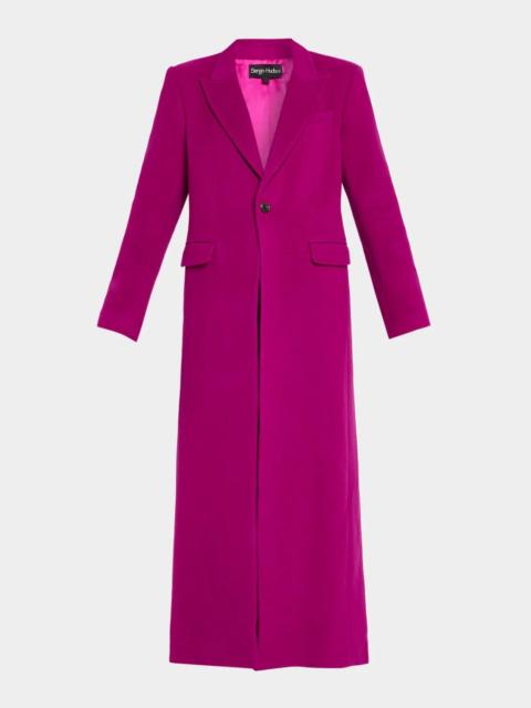 Sergio Hudson Single-Breasted Teddy Boucle Long Coat