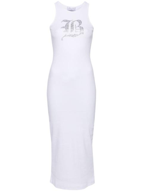 Blumarine rhinestoned ribbed maxi dress