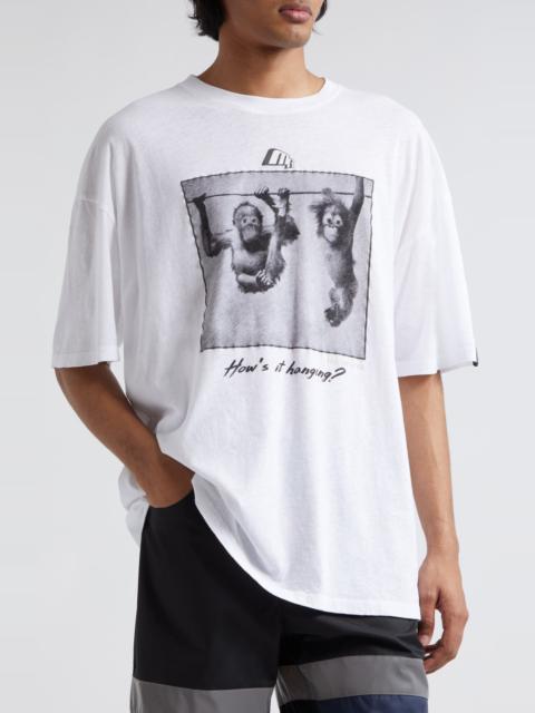 Martine Rose Oversize Graphic T-Shirt in White/Hanging at Nordstrom