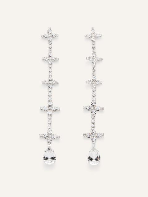 MAGDA BUTRYM Teardrop crystal linear earrings in silver