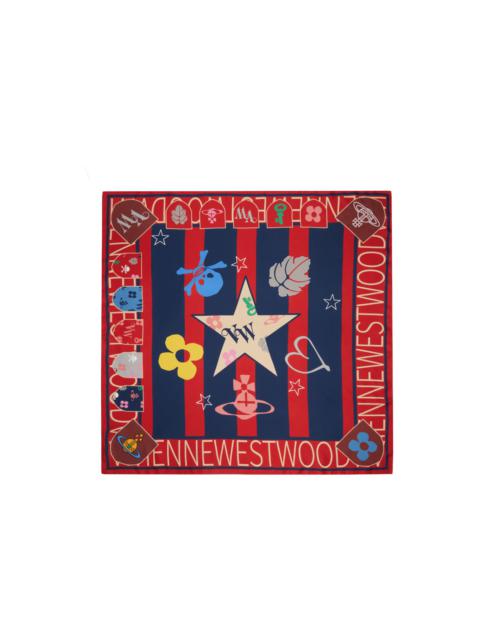 Vivienne Westwood Red & Navy Football Scarf