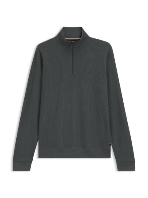 BOSS QUARTER-ZIP SWEATSHIRT IN A COTTON BLEND