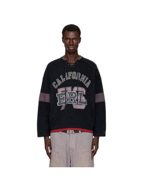 ERL Black Laced Hockey Jersey Sweater