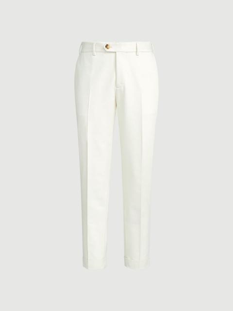 Brunello Cucinelli Cotton and virgin wool gabardine Italian fit trousers