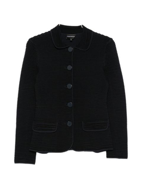 EMPORIO ARMANI blazer in striped ottoman fabric with front flap pockets