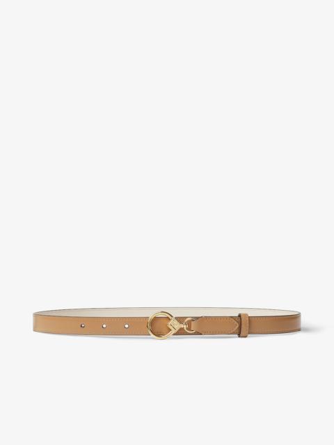 FENDI FF Diamonds Belt Camelia and cappuccino-color leather reversible belt