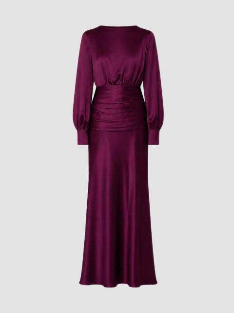 NICHOLAS Women's Samina Shirred Satin Gown - Blackberry