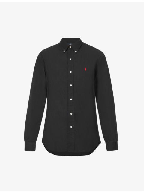Polo Ralph Lauren Long-sleeved logo-embroidered custom-fit stretch cotton-poplin shirt