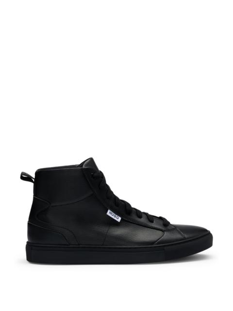 HUGO HIGH-TOP TRAINERS IN GRAINED FAUX LEATHER