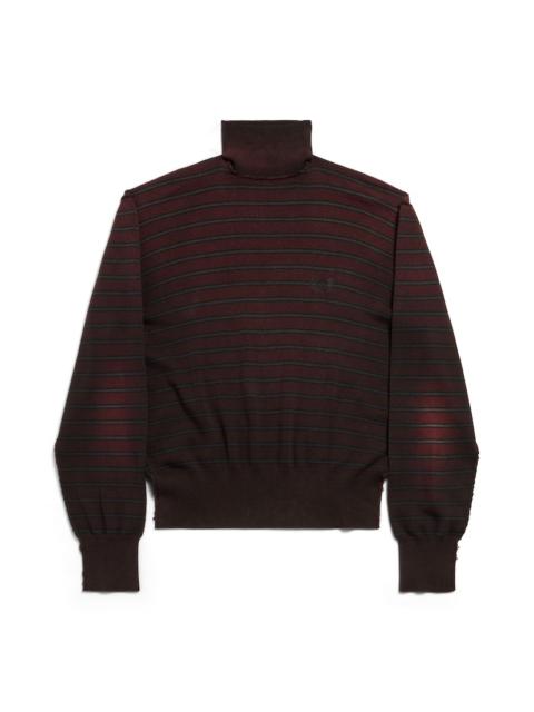 BALENCIAGA Men's Turtleneck Sweater in Beige/black/red