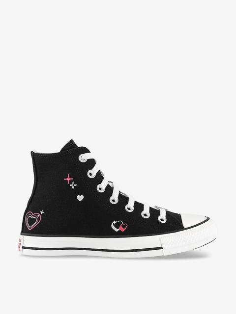 Converse All Star Hi heart-embellished canvas high-top trainers