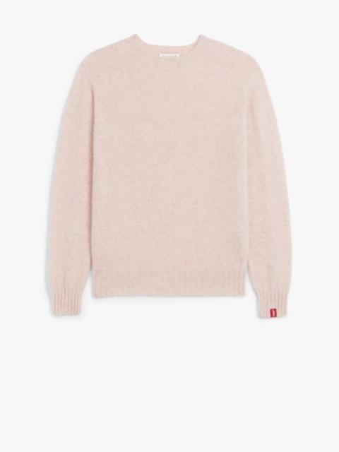Mackintosh HUTCHINS PASTEL PINK WOOL CREWNECK SWEATER