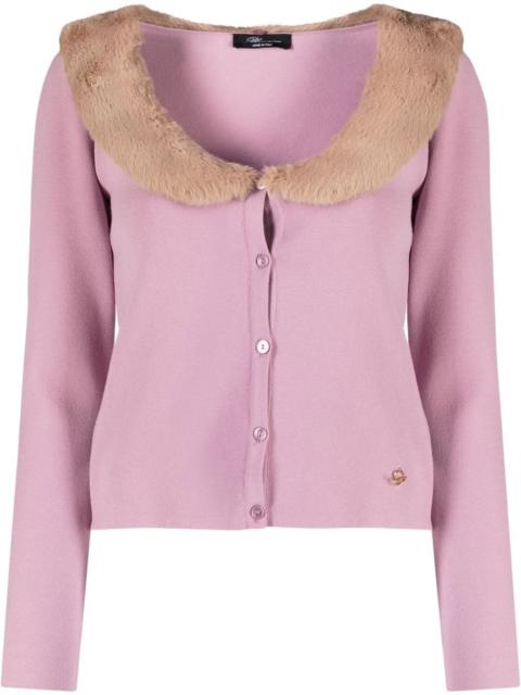 Blumarine faux-shearling cardigan