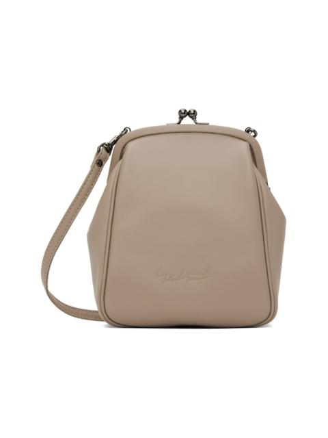 Yohji Yamamoto Taupe Clasp Shoulder Bag