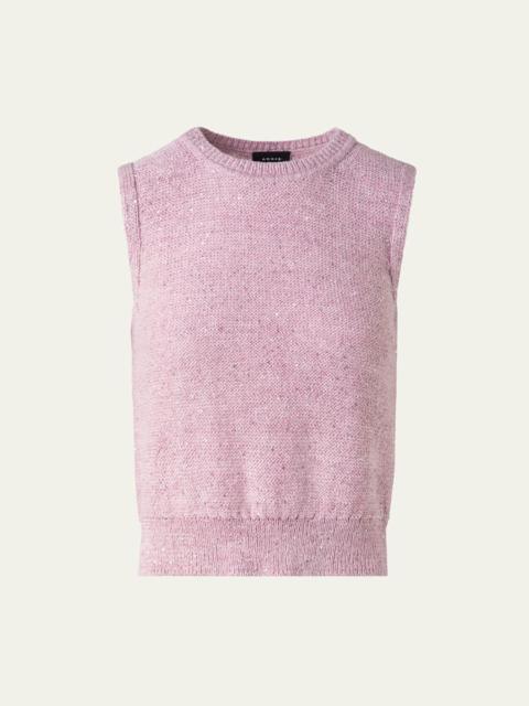 AKRIS Micro Sequined Knit Sleeveless Sweater