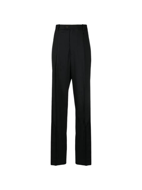 pressed-crease tailored trousers