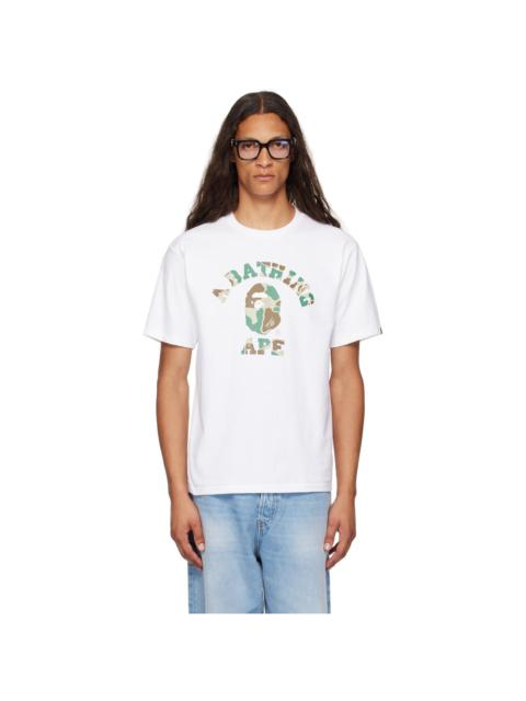 White Liquid Camo College T-Shirt