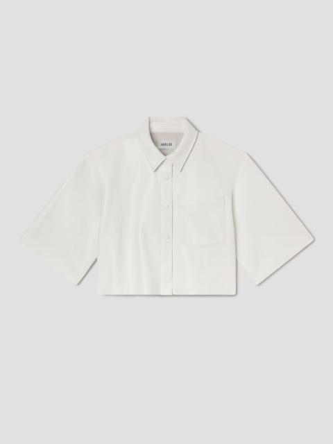 AGOLDE TOMINE SHIRT (VEGAN LEATHER) IN COLLAGEN