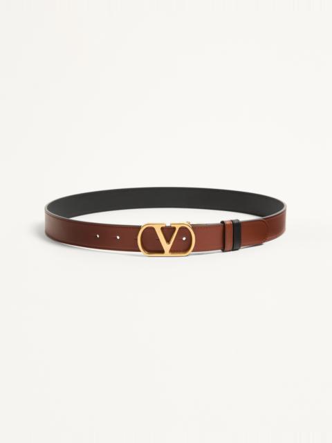 Valentino VLOGO SIGNATURE REVERSIBLE SHINY CALFSKIN BELT - 30MM / 1.2 IN.