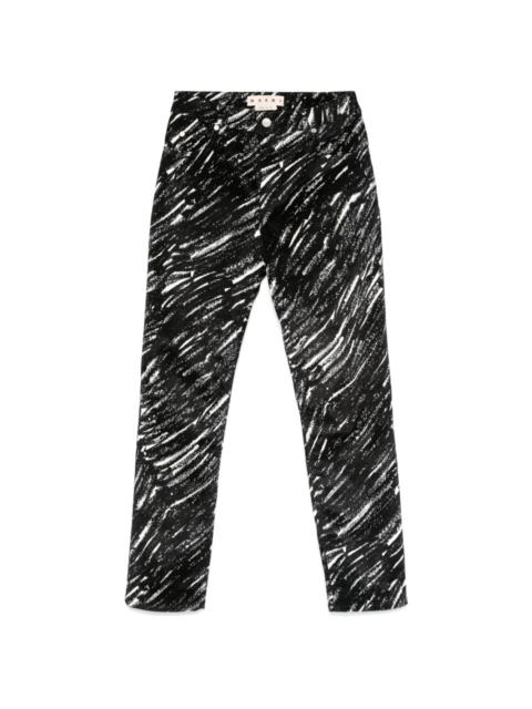 crayon-printed trousers