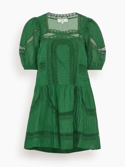 Sea Franca Lace Short Sleeve Dress in Green