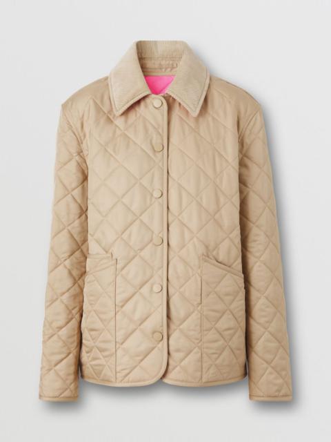 Burberry Corduroy Collar Diamond Quilted Barn Jacket