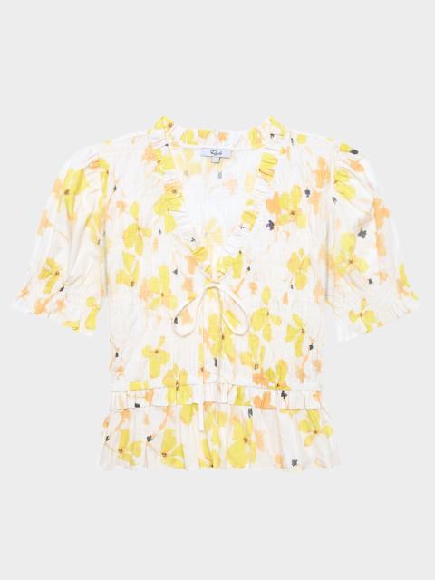 Rails Fontaine Floral Smocked Blouse