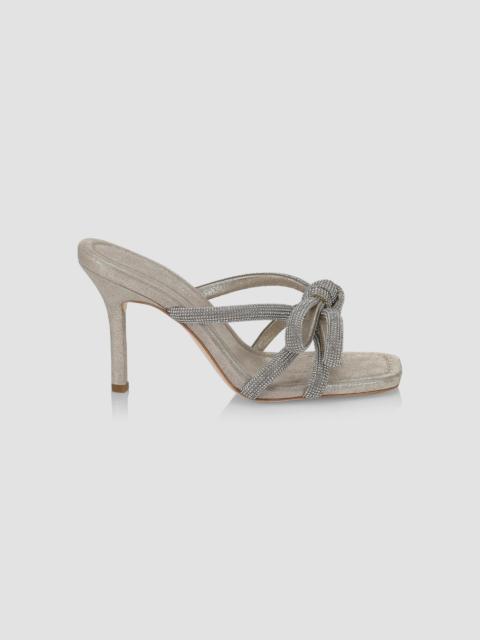 LOEFFLER RANDALL Women's Bow Embellished Suede Mules - Cappuccino