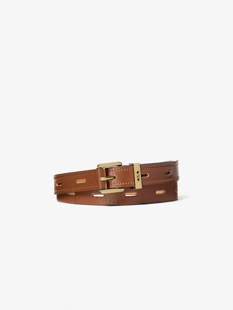 MICHAEL KORS Cutout Leather Blend Belt