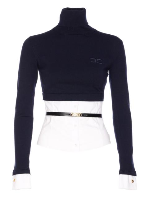 ELISABETTA FRANCHI high-neck belted top