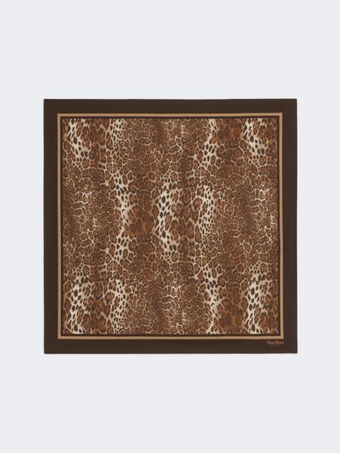 Max Mara AQUILA Printed silk scarf - CARAMEL