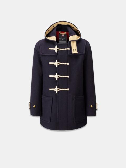 GLOVERALL Men's Mid-Length Monty Duffle Coat with Union Jack Lining Navy