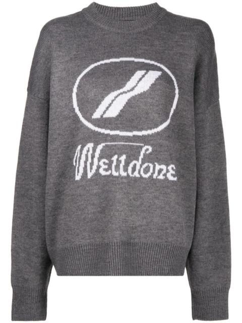 We11done crew-neck logo jumper