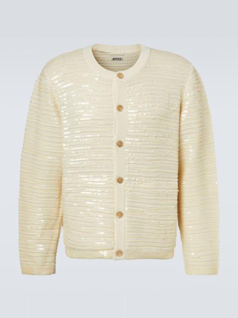 BODE Sequin Spotlight embellished wool cardigan