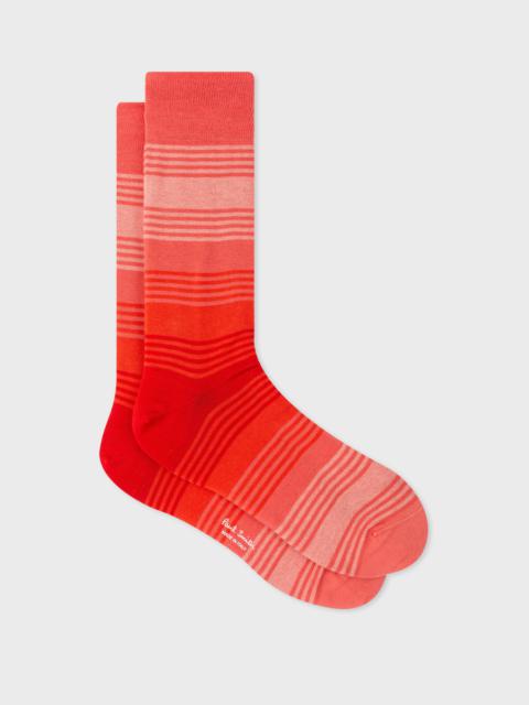 Paul Smith Red Gradient Stripe Socks