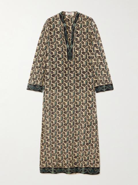 EMPORIO SIRENUSE Jenna Kamares Printed Silk-voile Kaftan