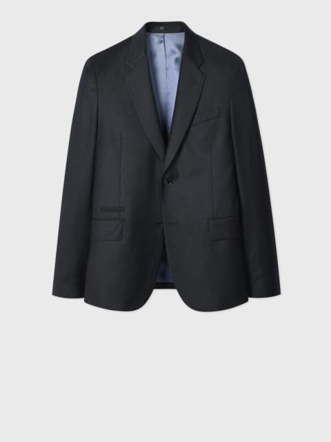 Paul Smith Tailored-Fit Dark Petrol Overdyed Wool-Cashmere Flannel Blazer