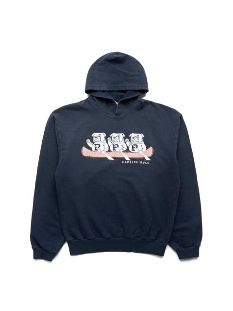 Kapital SWT Knit Hoodie ("P" BULLDOG) - Navy