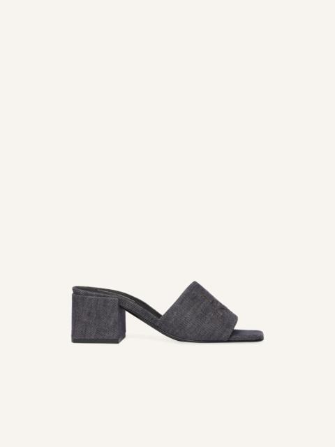 courrèges SHADOW DENIM HEELED MULES