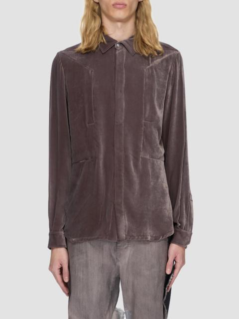 Rick Owens Men's Fogpocket Velvet Outershirt - Grape