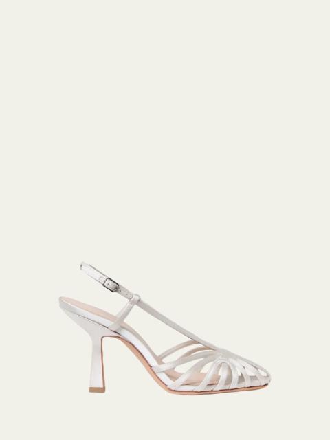 LOEFFLER RANDALL 70mm Alexandra Lattice Leather Pumps